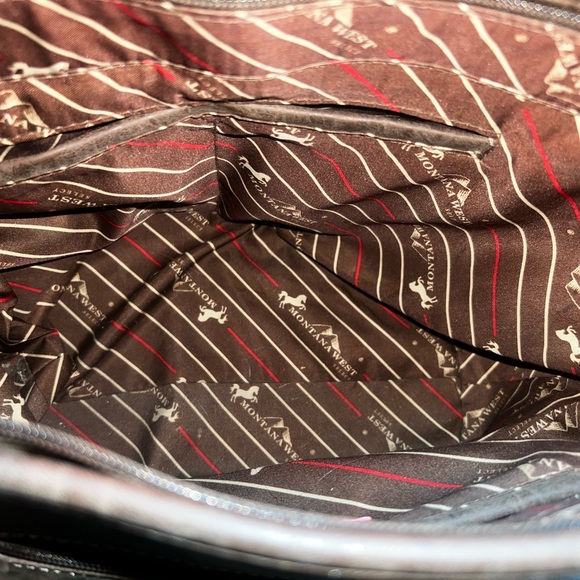 Montana West Brown and Teal Embroidered Tote - Picture 4 of 10